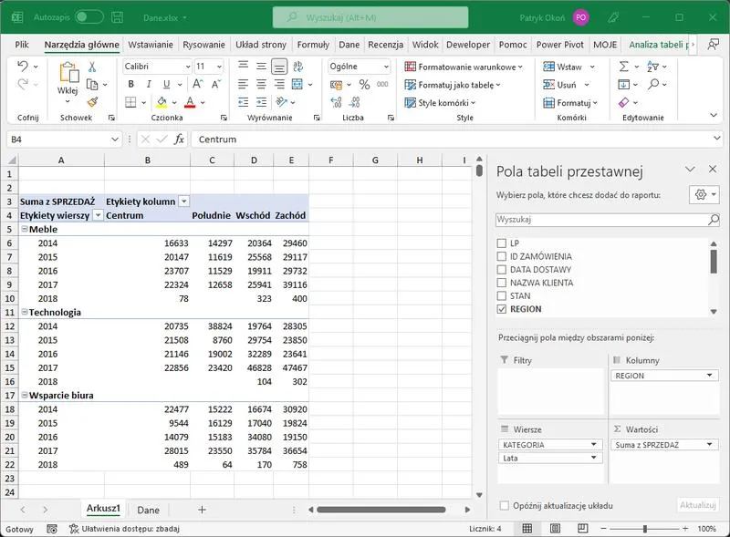 Analiza danych w Excelu