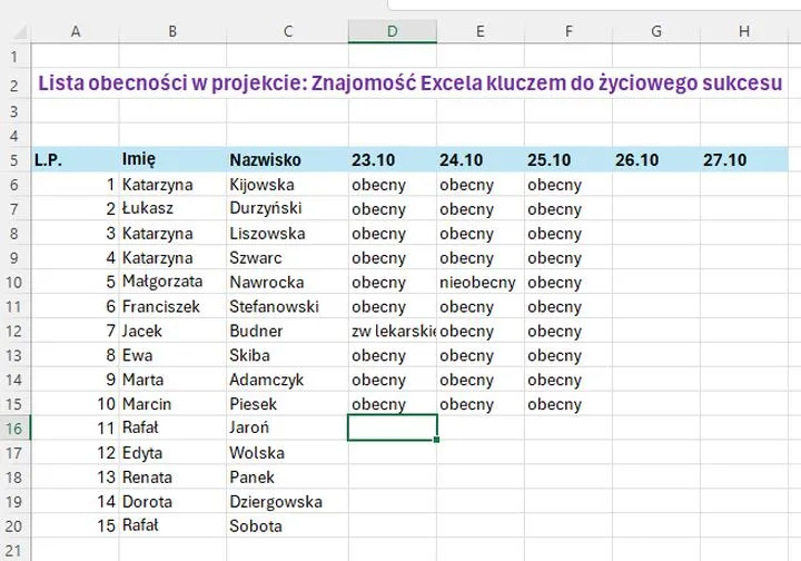 Skróty klawiszowe do pracy z kolumnami w Excelu